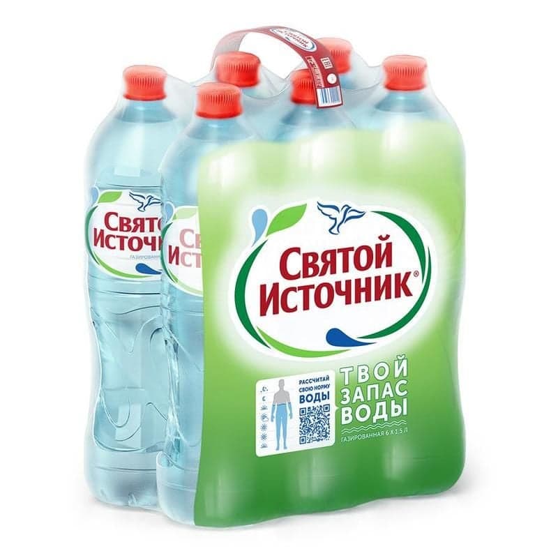 Вода питьевая «Святой Источник» газированная, ПЭТ 1,5 л